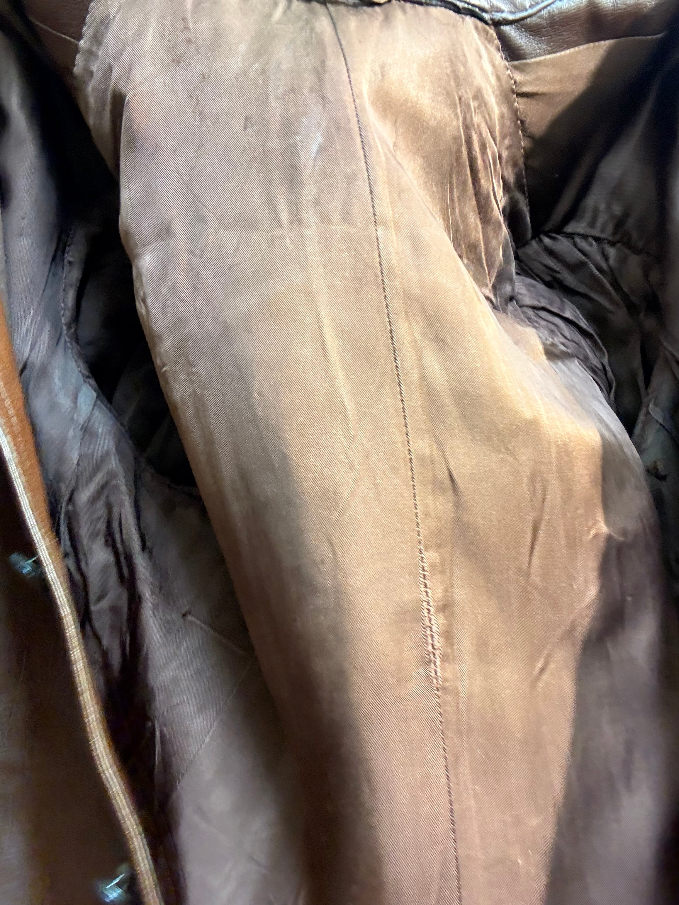 Chaqueta de cuero genuino Marrón