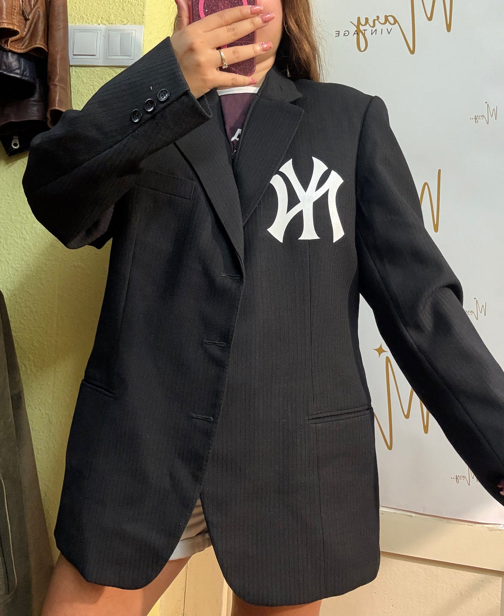 Blazer New York Yankees customizado Negro