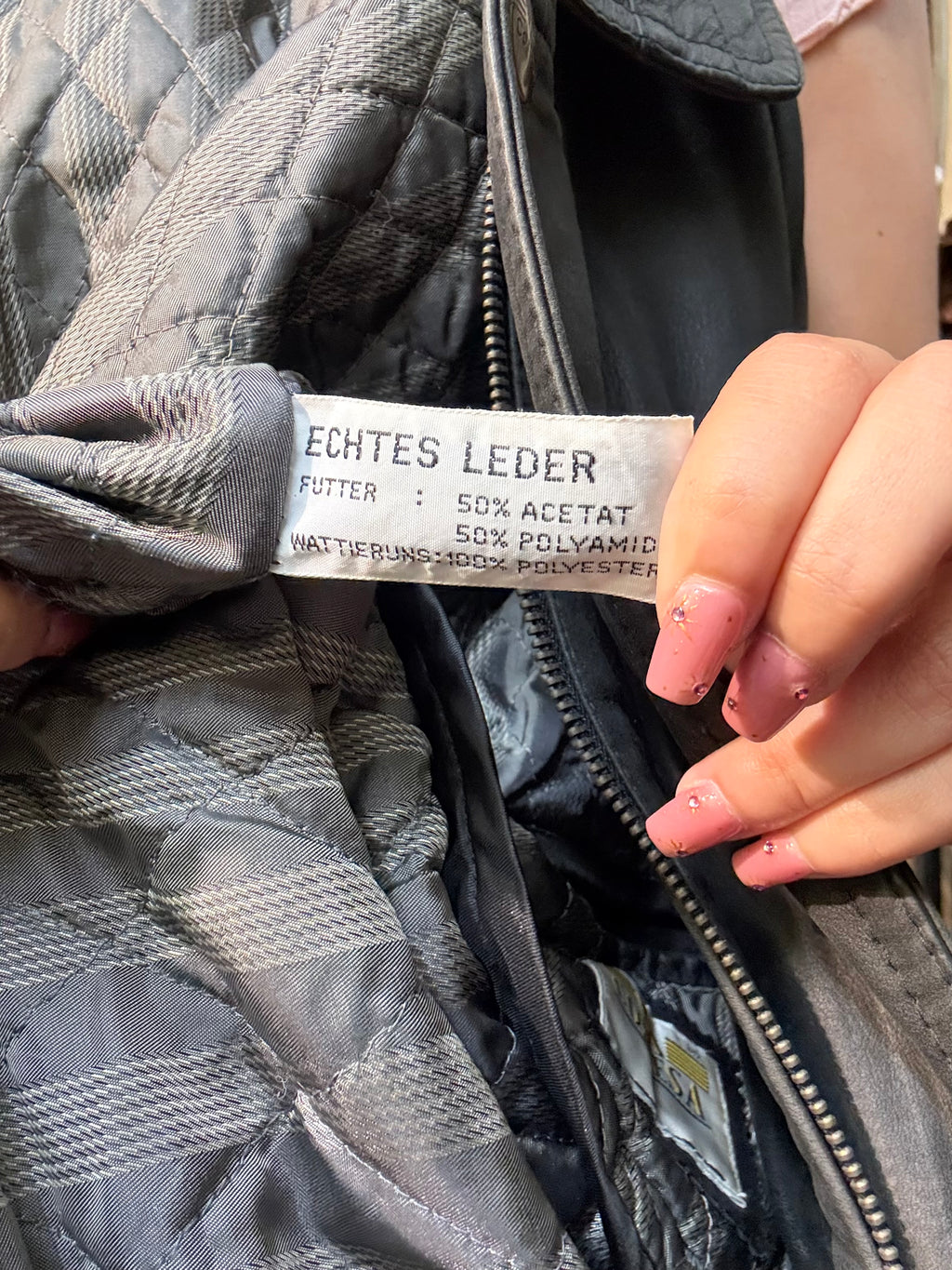 Chaqueta Bomber de cuero genuino