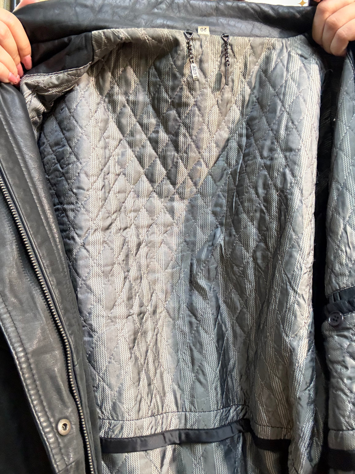 Chaqueta Bomber de cuero genuino