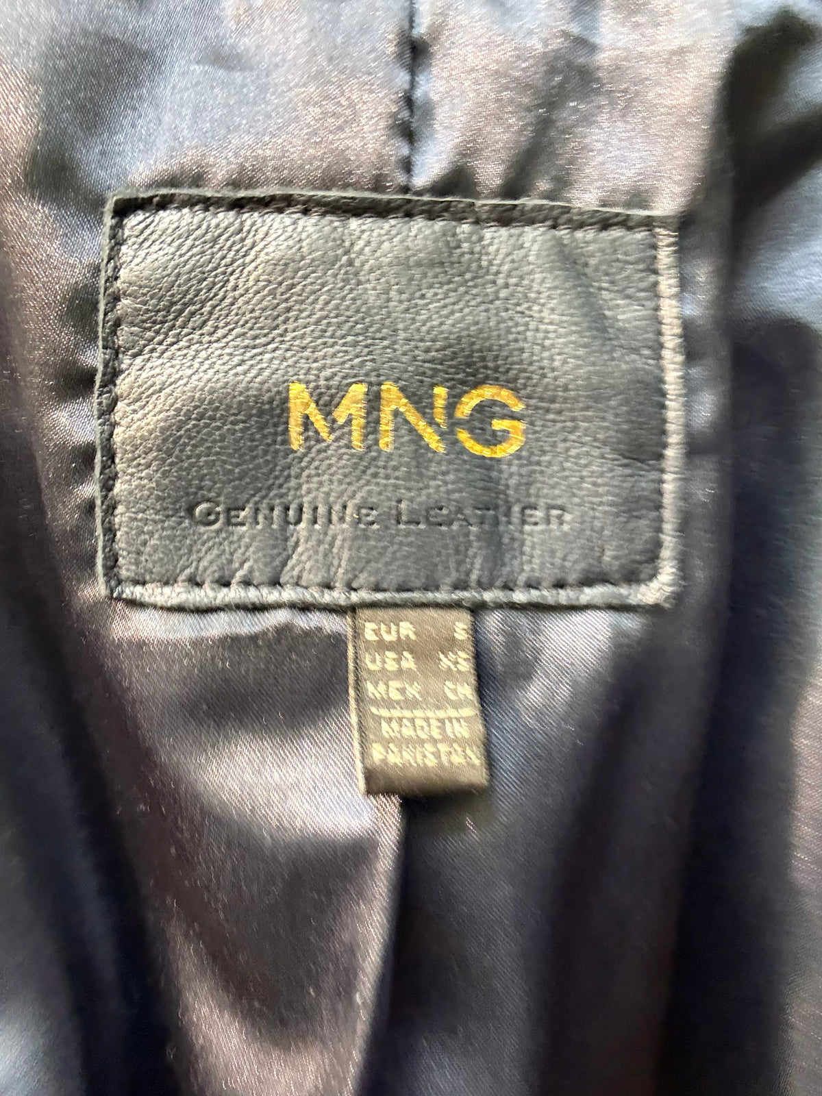 Chaqueta de cuero genuino verde oscuro